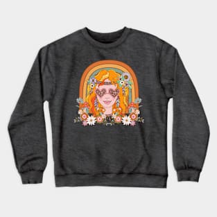 Retro hippie rainbow! Crewneck Sweatshirt